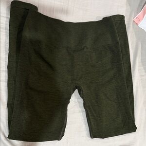 Alphalete Amlipfy High Waisted Leggings- olive green, Red & Gray